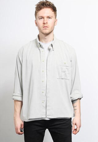 VINTAGE CORDUROY CORD SHIRT GREY