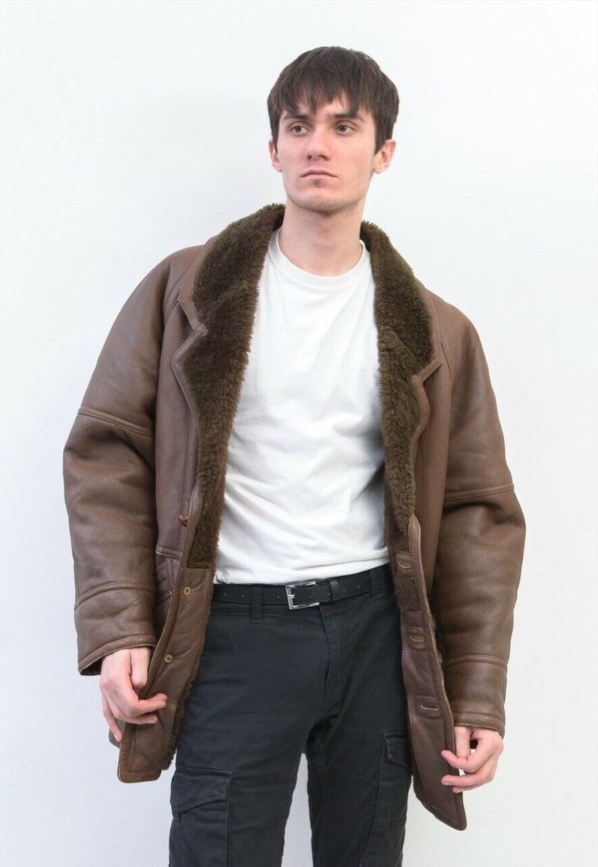 Mens sheepskin outlet coat asos