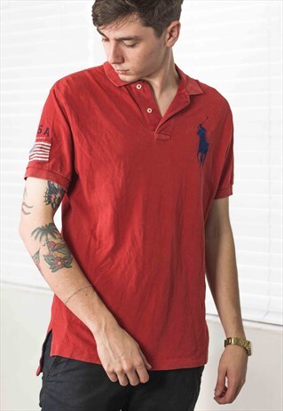 VINTAGE POLO RALPH LAUREN SHIRT LOGO 90S M 10.3