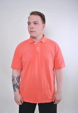 Men vintage pink casual holiday polo shirt 