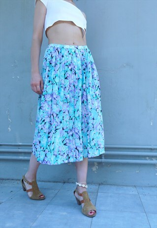VINTAGE FLORAL MIDI SKIRT