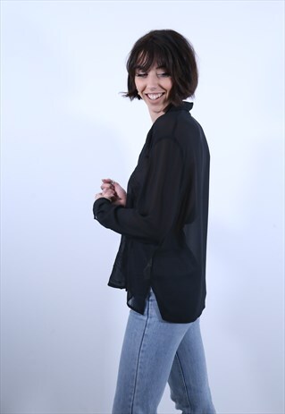 SHEER BLACK BLOUSE