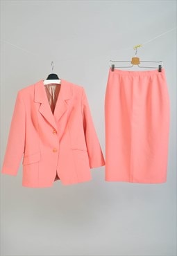 Vintage 90s skirt suit in pink