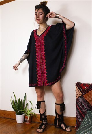 FAIRTRADE EMBROIDERED BOHO KAFTAN DRESS
