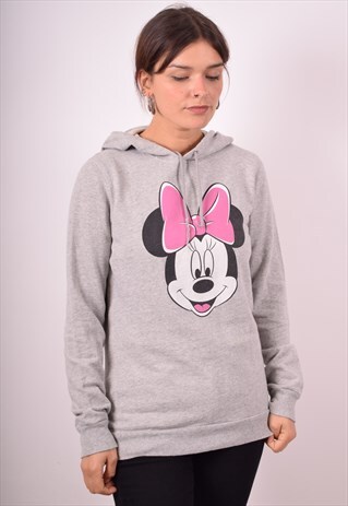 BENETTON WOMENS VINTAGE DISNEY HOODIE JUMPER MEDIUM GREY 90S