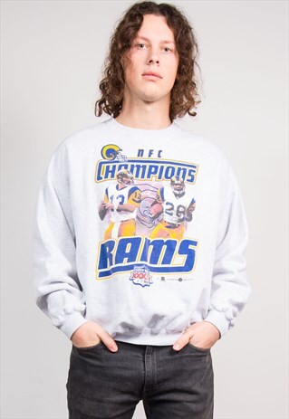 USA GREY NFC AMERICAN FOOTBALL SWEATSHIRT JUMPER