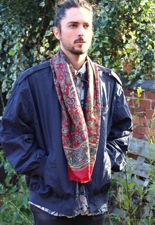 VINTAGE 70S MOD PAISLEY SCARF - SAMMY - INDIE - RETRO GENTS