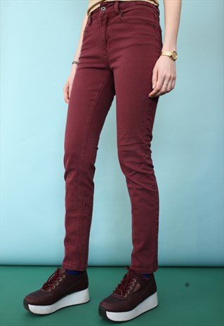 VINTAGE HOBBS MAROON SLIM JEANS