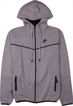 Vintage 90's Nike Hoodie Track Jacket Full Zip Up Grey Large