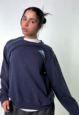 Navy Blue 90s Reebok Embroidered Chest Logo Sweatshirt