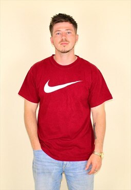Vintage 90s Nike Tick Graphic T-shirt Red