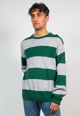 VINTAGE TOMMY HILFIGER STRIPED KNIT JUMPER