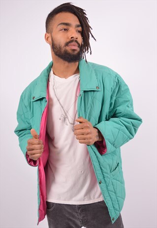 VINTAGE FILA QUILTED JACKET GREEN