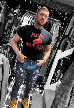 Punks not dead deadstock print tshirt