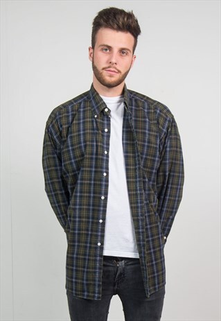 RALPH LAUREN SHIRT GREEN TARTAN CHECK