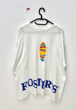 Vintage fosters Australia beer lager white promo T-shirt XL 
