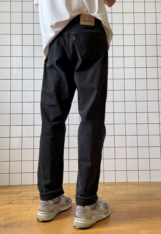 Vintage LEVIS Jeans Denim Pants 80s Orange Tab / Black