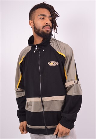 VINTAGE LOTTO TRACKSUIT TOP JACKET BLACK