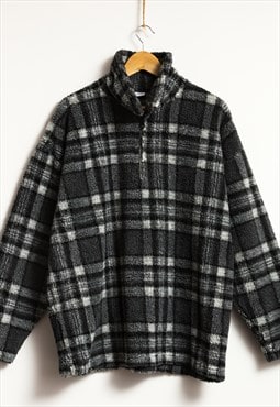 Vintage FLEECE Sweater 1/4 zip Oversize Jumper 19247