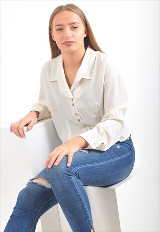 VINTAGE ELEGANT BLOUSE IN BEIGE