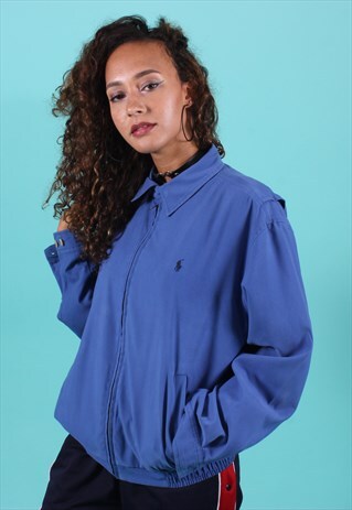 VINTAGE RALPH LAUREN BLUE HARRINGTON JACKET