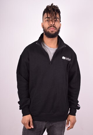 CHAMPION MENS VINTAGE SWEATSHIRT JUMPER XL BLACK 90'S