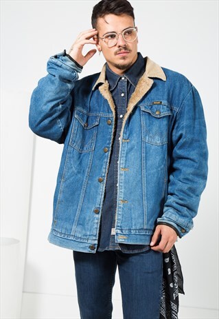 VINTAGE 80S WRANGLER SHEARLING SHEEPSKIN JACKET / S0172