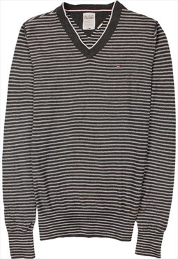 Vintage 90's Tommy Hilfiger Jumper / Sweater Striped V Neck