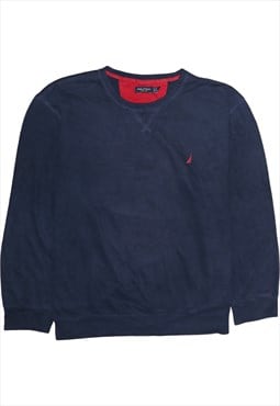 Vintage 90's Nautica Sweatshirt Heavyweight Crew Neck Navy