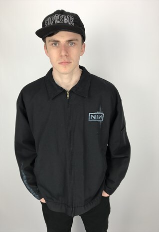 90S VINTAGE NINE INCH NAILS QUILTED WORK JACKET