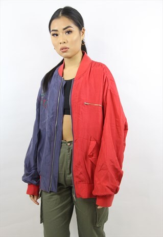 VINTAGE 90'S PATTERNED SILK BOMBER JACKET