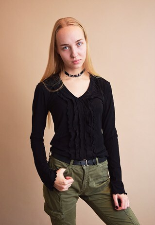LOVELY 90'S RETRO MINIMALIST KITSCH PARTY BLOUSE TOP