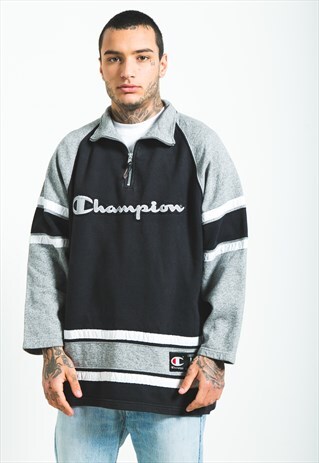 VINTAGE 80S RARE CHAMPION 1/4 ZIP SWEATSHIRT / S5508