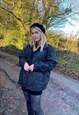VINTAGE BLACK GENUINE LEATHER 90S Y2K BOMBER COAT