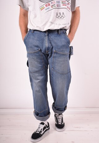 POLO RALPH LAUREN MENS VINTAGE JEANS W30 L32 BLUE 90S