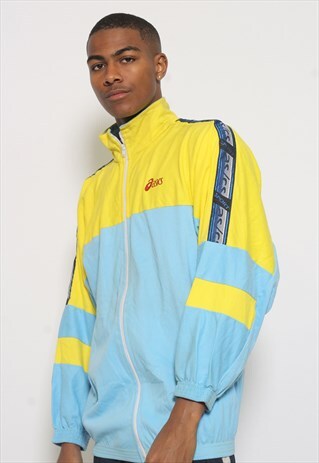 VINTAGE ASICS VELOUR TAPE LOGO TRACK JACKET (RETURN)