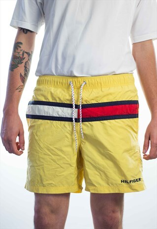 VINTAGE TOMMY HILFIGER LOGO SWIMSUIT TRUNKS 90S M 7.9