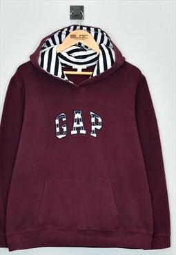 Vintage Gap Hooded Sweatshirt Maroon Small