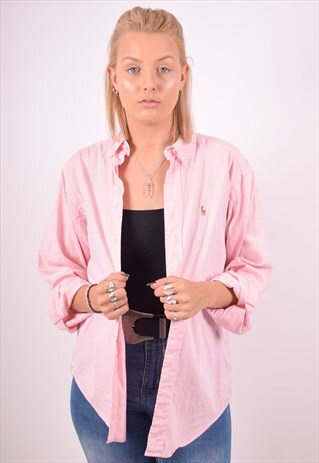 POLO RALPH LAUREN WOMENS VINTAGE SHIRT XL PINK 90S