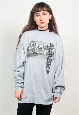 VINTAGE 90'S ALASKA WOLVES PRINT SWEATSHIRT