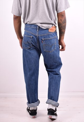 LEVI'S 501 MENS VINTAGE JEANS W34 L36 BLUE 90'S