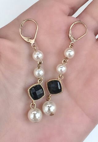 FAUX PEARL DANGLE EARRINGS
