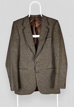 Vintage Burton Brown Tweed Blazer Wool Mens UK 38 EU 48