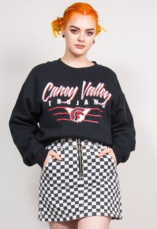 90'S VINTAGE CANEY VALLEY TROJANS SPORTS COLLEGE SWEATER