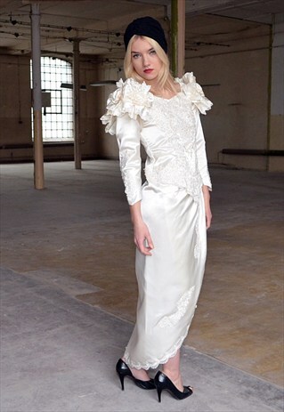 80S VINTAGE WEDDING DRESS