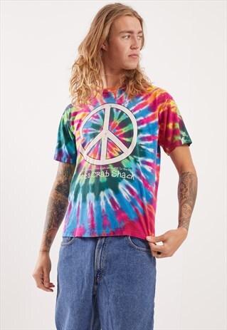 VINTAGE TIE DYE PEACE GRAPHIC T-SHIRT