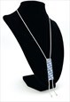 Christian Dior Necklace Monogram Logo Trotter Metal Tag Blue