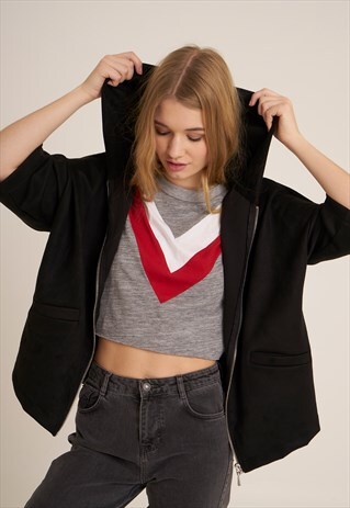 SUBDUED BLACK HOODED JACKET