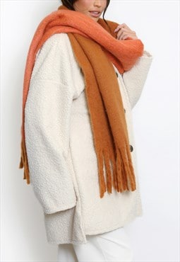 Knitted Dual Tone Scarf In Camel