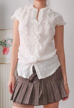 vintage regency twee cream lace shirt